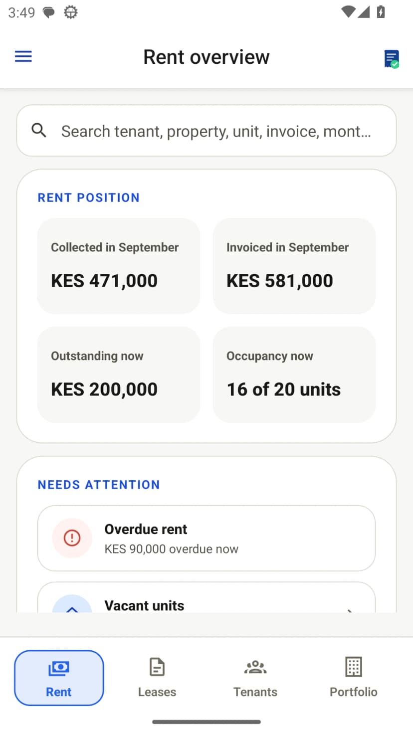 RentPayor mobile app product overview