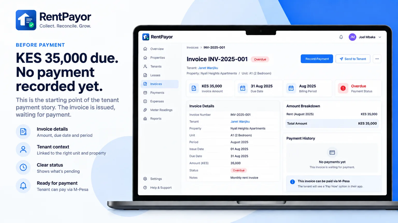 RentPayor rent invoice