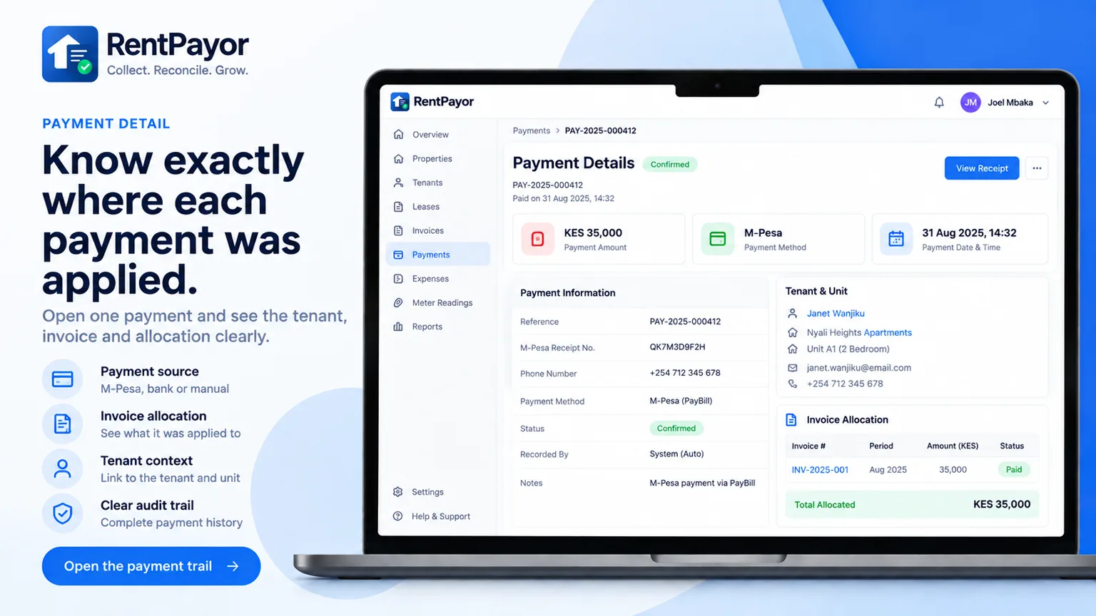 RentPayor payment detail